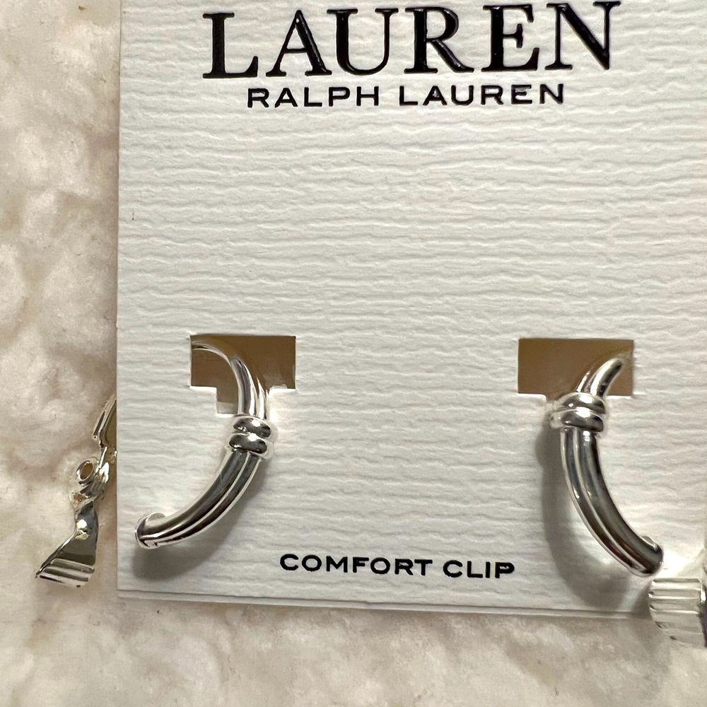 Ralph Lauren silver clip earrings